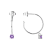 Purple Amethyst Rhodium Over Sterling Silver Drop Hoop Earrings