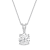 White Cubic Zirconia 14k White Gold Pendant With Chain 1.00ctw