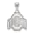 Rhodium Over Sterling Silver LogoArt Ohio State University Medium Pendant