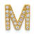 14K Yellow Gold Diamond Letter M Initial Charm