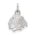 Rhodium Over Sterling Silver NHL LogoArt Chicago Blackhawks Extra Small Pendant