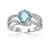 Round Blue Topaz with White Sapphire Accents Crossover Ring, 1.12ctw
