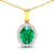 Zambian Emerald and White Diamond 14K Yellow Gold Pendant with 18 inch
Cable Chain 1.65ctw