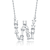 Initial W Mixed Cut CZ Pendant Necklace In Sterling Silver 18 Inch
