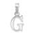Sterling Silver Polished Block Initial -G- Pendant