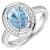 1.5ctw Blue Aquamarine and Diamond 14K White Gold Halo Ring