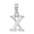 Sterling Silver Polished Block Initial -X- Pendant
