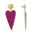 Off Park® Collection, Gold Tone Heart Shape Fushia Crystal Drop Dangle Earring