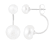 6-10mm White Cultured Freshwater Pearl Rhodium Over Sterling Silver Earrings