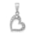 Rhodium Over 10k White Gold Diamond Heart Pendant