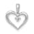 Rhodium Over 10k White Gold Diamond Heart Pendant