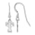 Rhodium Over Sterling Silver MLB LogoArt Texas Rangers Dangle Earrings