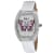 Christian Van Sant Women's Papillon White Dial, White Leather Strap Watch
