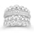 Rachel Zoe CZ Multi-Row Stacked Statement Ring in Rhodium Over Sterling Silver