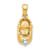 10k Yellow Gold 3D March Birthstone Aquamarine Simulant Baby Shoe Charm