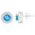 6mm Round Blue Topaz 1/5 ctw Diamond Rhodium Over Sterling Silver Halo
Stud Earrings