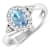 Oval Blue Aquamarine and Diamond 14K White Gold Halo Ring 0.78 ctw