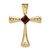 14k Yellow Gold Garnet and Diamond Cross Chain Slide Pendant