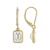 Moissanite Emerald-Cut Solitaire Drop Earrings in 14K Gold Over Sterling Silver