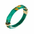 14K Yellow Gold Over Sterling Silver Thin Faceted Acrylic Bangle
Bracelet in Dark Green