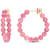 4.63ctw Pink Tourmaline Beaded Hoop Earrings in 18K Rose Gold Over
Sterling Silver