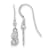 Rhodium Over Sterling Silver MLB LogoArt Seattle Mariners Dangle Earrings