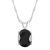 10x8mm Oval Black Onyx Rhodium Over Sterling Silver Pendant With Chain