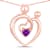 Purple Amethyst Mom and Child Interlink Heart 18K Rose Gold Over
Sterling Silver Pendant With Chain