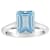 10x8mm Emerald Cut Sky Blue Topaz Rhodium Over Sterling Silver Ring