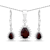 Red Garnet and White Topaz Rhodium Over Sterling Silver Necklace and
Earrings 2 Piece Jewelry Set