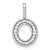 14K White Gold Diamond Lower Case Letter O Initial Pendant