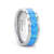 QUASAR Tungsten Wedding Band with Blue Green Opal Inlay 8mm