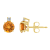 5mm Round Citrine with Diamond Accents 14k Yellow Gold Stud Earrings