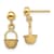 14k Yellow Gold 3D Textured Mini Basket Drop Earrings