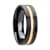 VIVALDI Black Ceramic Wedding Band With Yellow Gold Groove 6mm