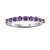 Round Amethyst Sterling Silver Anniversary Style Stackable Band Ring, 0.60ctw