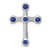 Rhodium Over 14k White Gold Sapphire Cross Chain Slide Pendant