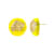 14K Yellow Gold Over Sterling Silver Gold Leaf Button Stud Acrylic
Earrings in Yellow