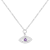 Amethyst and Moissanite Rhodium Over Sterling Silver Evil Eye Necklace