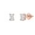 White Cubic Zirconia 14k Rose Gold Studs With Velvet Gift Box 0.50ctw