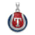 Rhodium Over Sterling Silver MLB LogoArt Texas Rangers Enameled Pendant