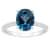 10x8mm Oval London Blue Topaz and 1/10 ctw Diamond Rhodium Over Sterling
Silver Ring