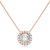 14K  Rose Gold Necklace Round HaloCubic Zirconia Solitaire1.25CTW 16
Inch .60mm Box Link Chain