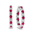 3.58ctw Ruby and Diamond Hoop Earrings in 14k White Gold