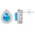 8x5mm Pear Shape Swiss Blue Topaz And White Topaz Rhodium Over Sterling
Silver Halo Stud Earrings