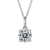 White Moissanite Sterling Silver Solitaire Pendant With Chain, 0.50ct