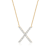 Lab-Grown Diamond Initial X Necklace In 14K Gold Over Sterling Silver 0.50ctw