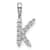 Rhodium Over 14K White Gold Lab Grown Diamond Letter K Initial Pendant