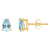 6x4mm Pear Shape Aquamarine 14k Yellow Gold Stud Earrings