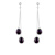 7-7.5mm Black Cultured Freshwater Pearl Rhodium Over Sterling Silver Earrings